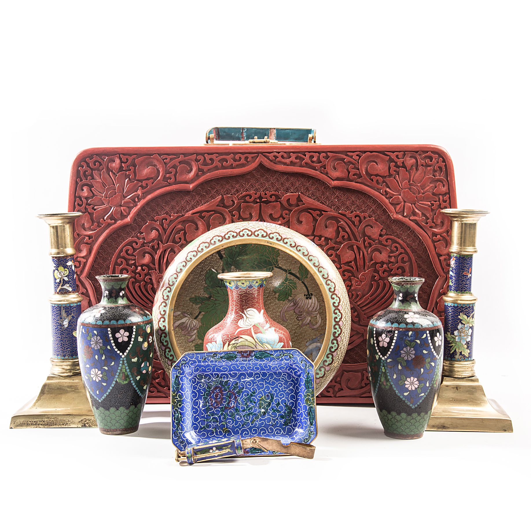 Cloisonné Decor in Cinnabar Style Case