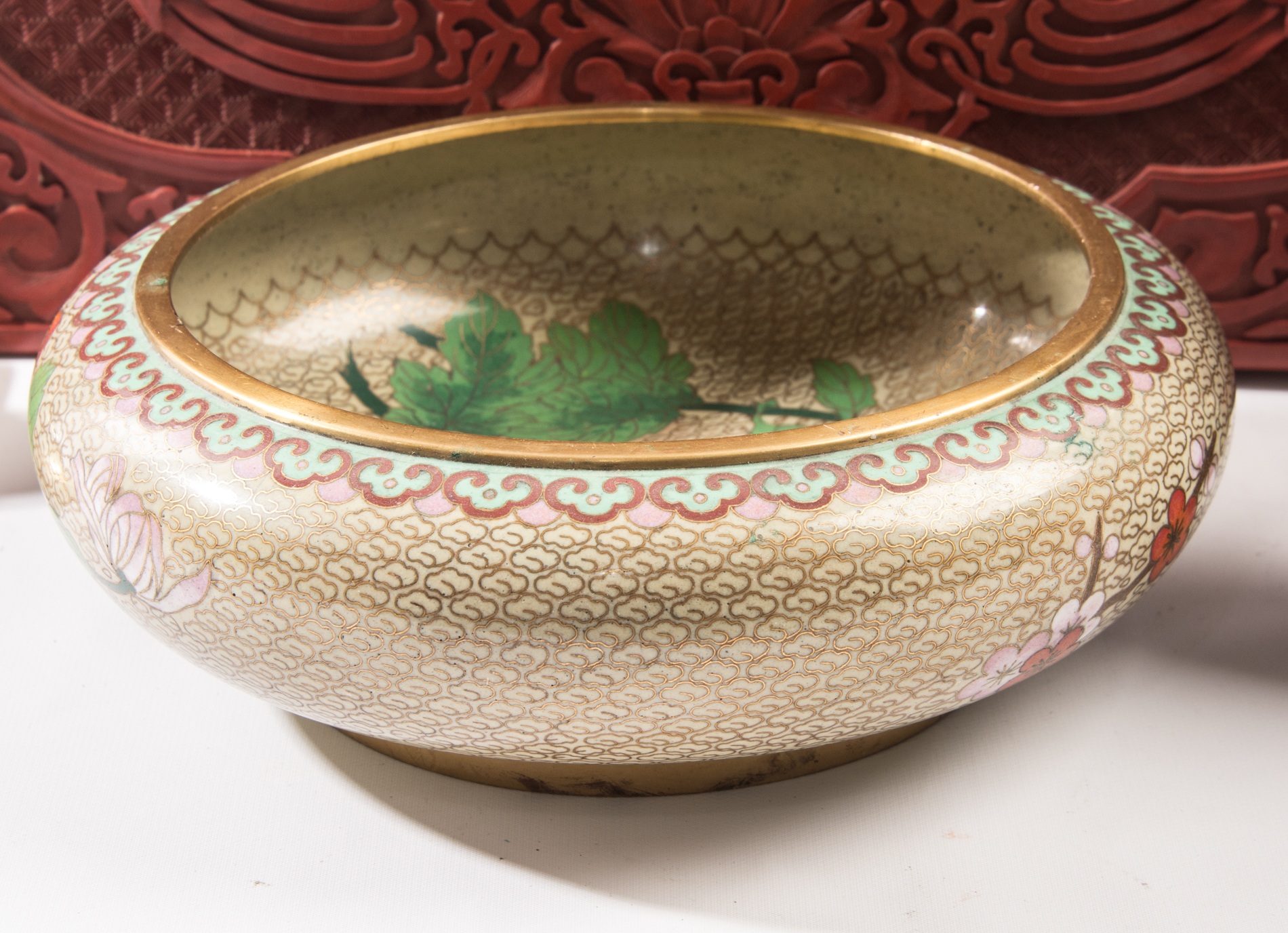 Cloisonné Decor in Cinnabar Style Case