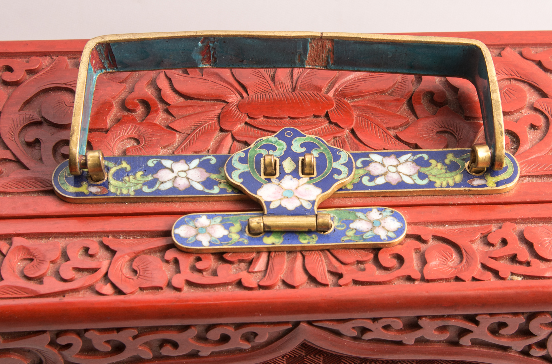 Cloisonné Decor in Cinnabar Style Case