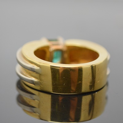 18K Yellow and White Gold 1.32 CTS Emerald Ring