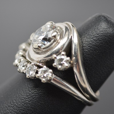 14K White Gold 3.19 CTW Diamond Wedding Ring Set