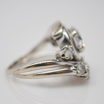 14K White Gold 3.19 CTW Diamond Wedding Ring Set