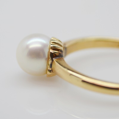 Vintage 14K Yellow Gold Cultured Pearl Ring