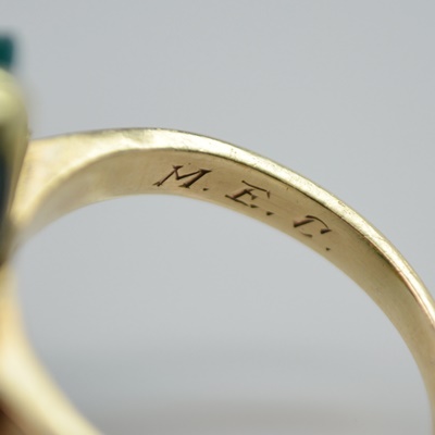 10K Yellow Gold Domed Square Chalcedony Ring