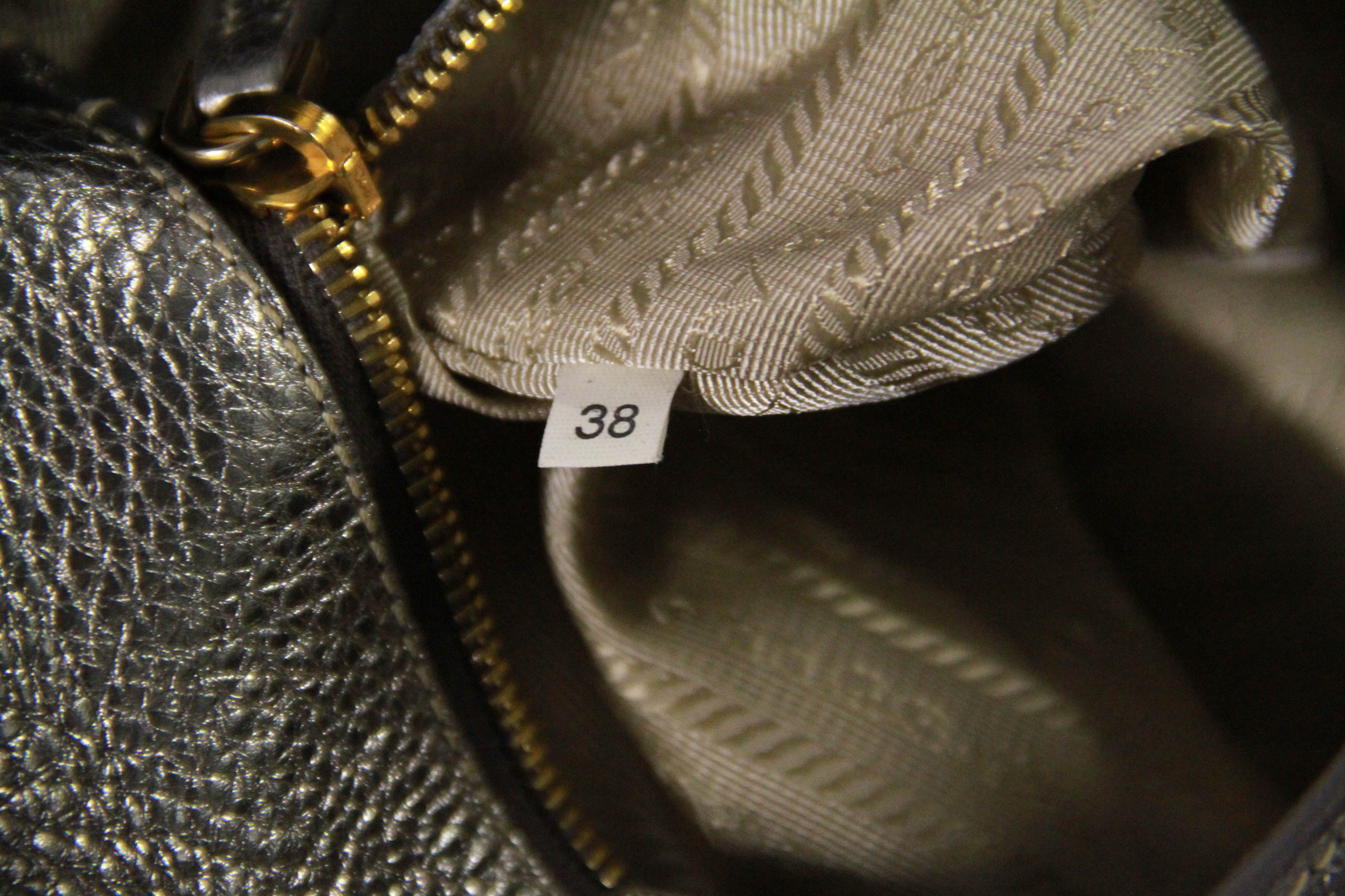 Prada Silver Tone Leather Hobo Bag