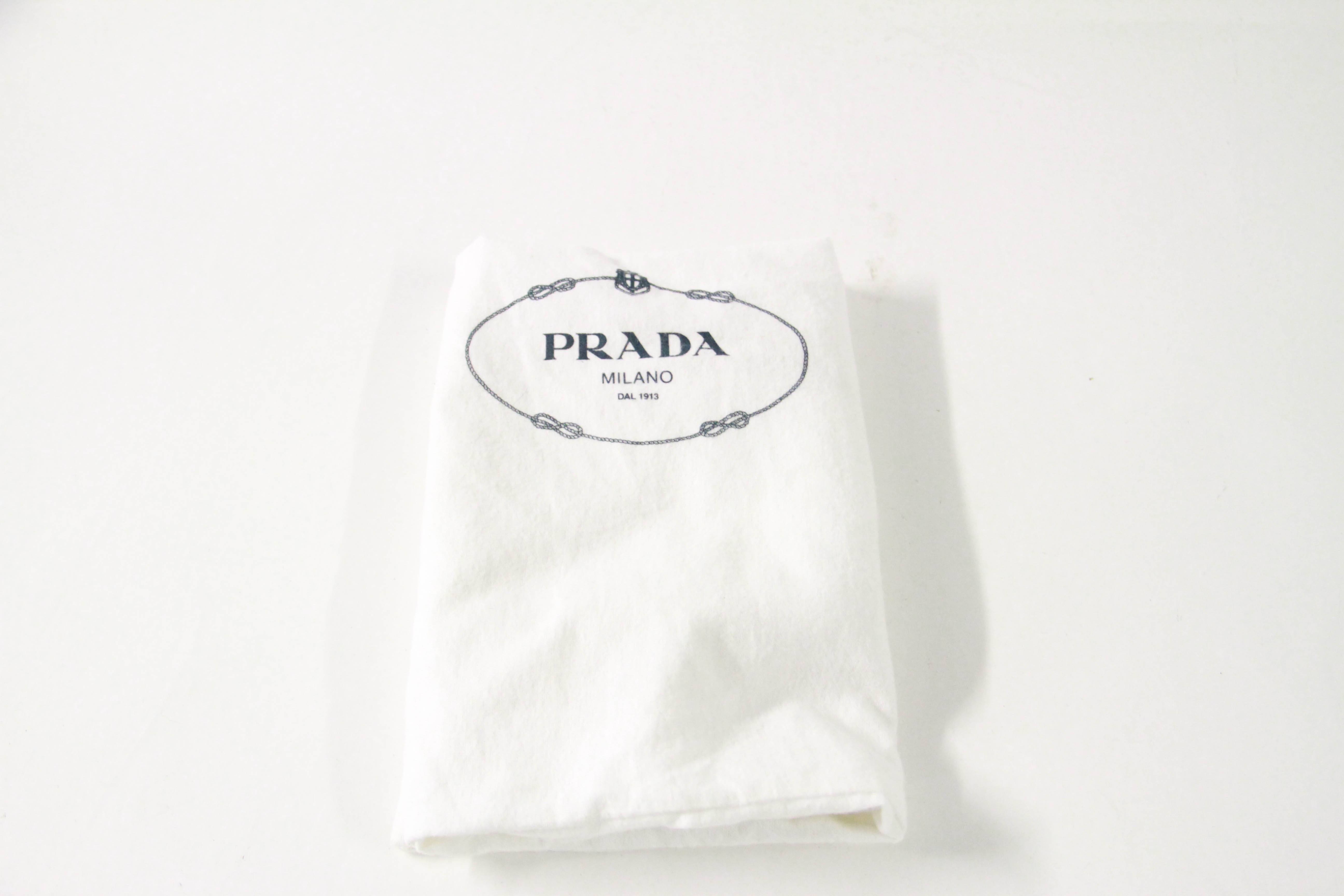 Prada Silver Tone Leather Hobo Bag