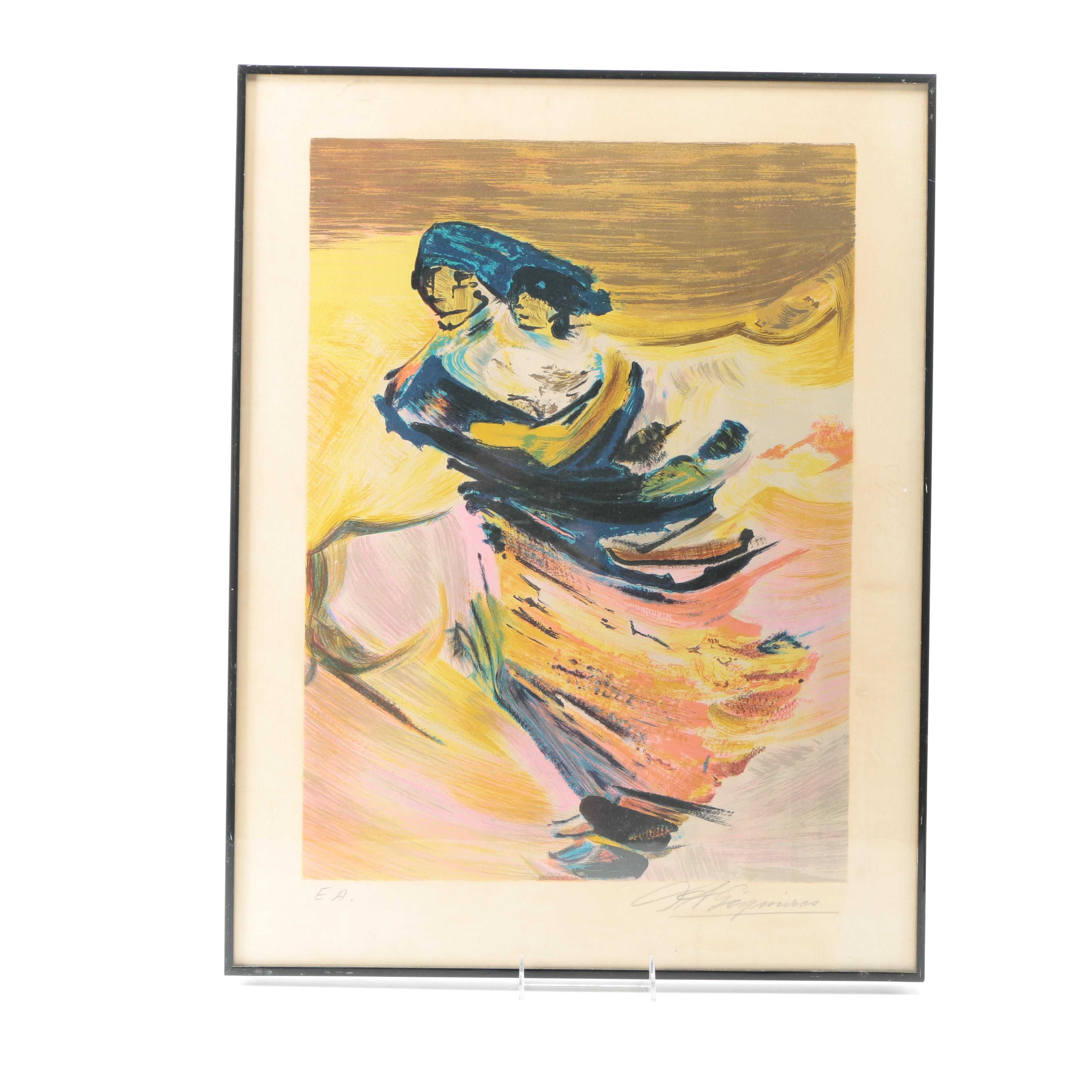 David Siqueiros Signed Artist Proof Lithograph "Escape"