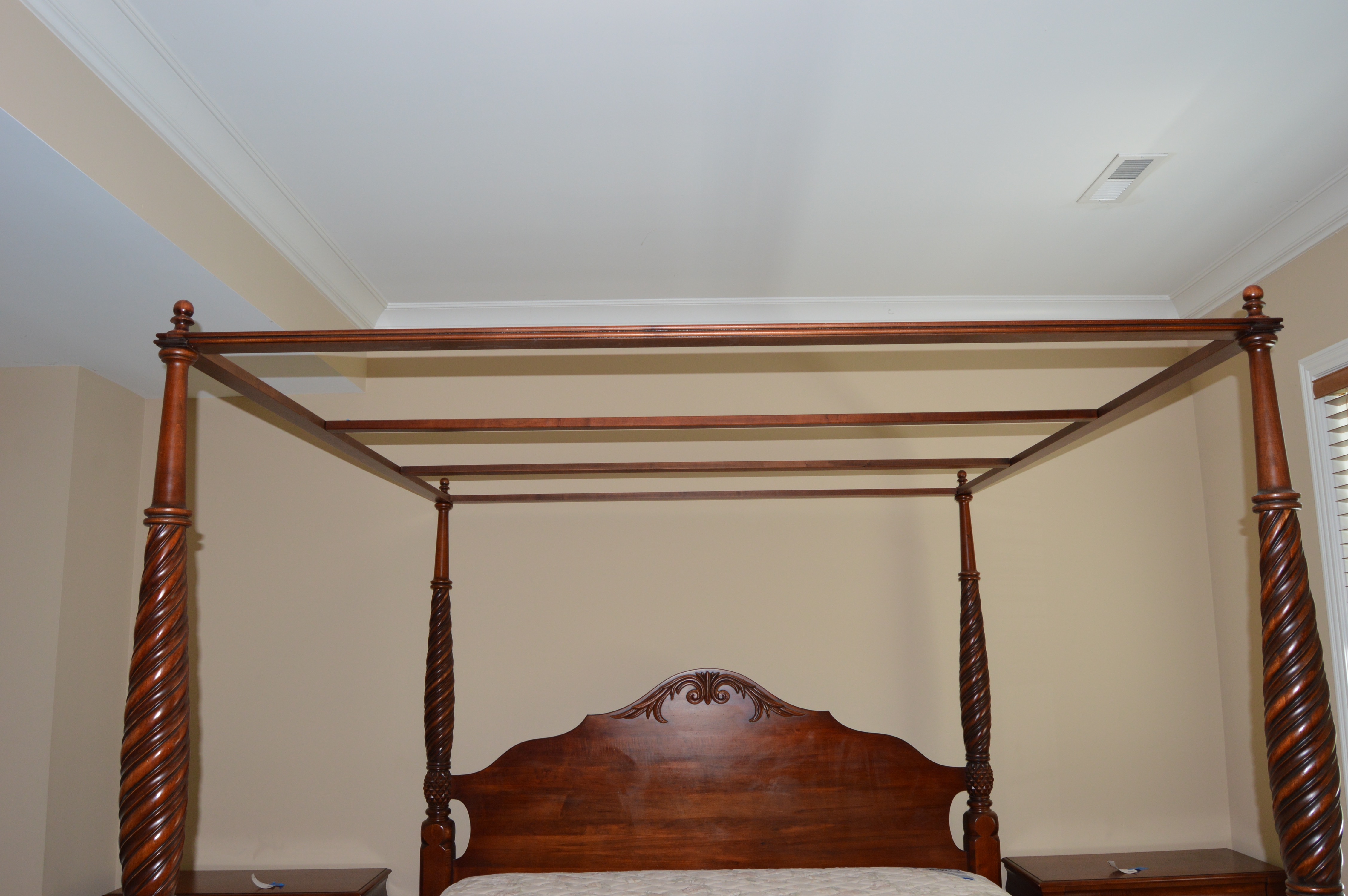 "Montego" King Size Canopy Bed Frame and Mattress by Ethan Allen