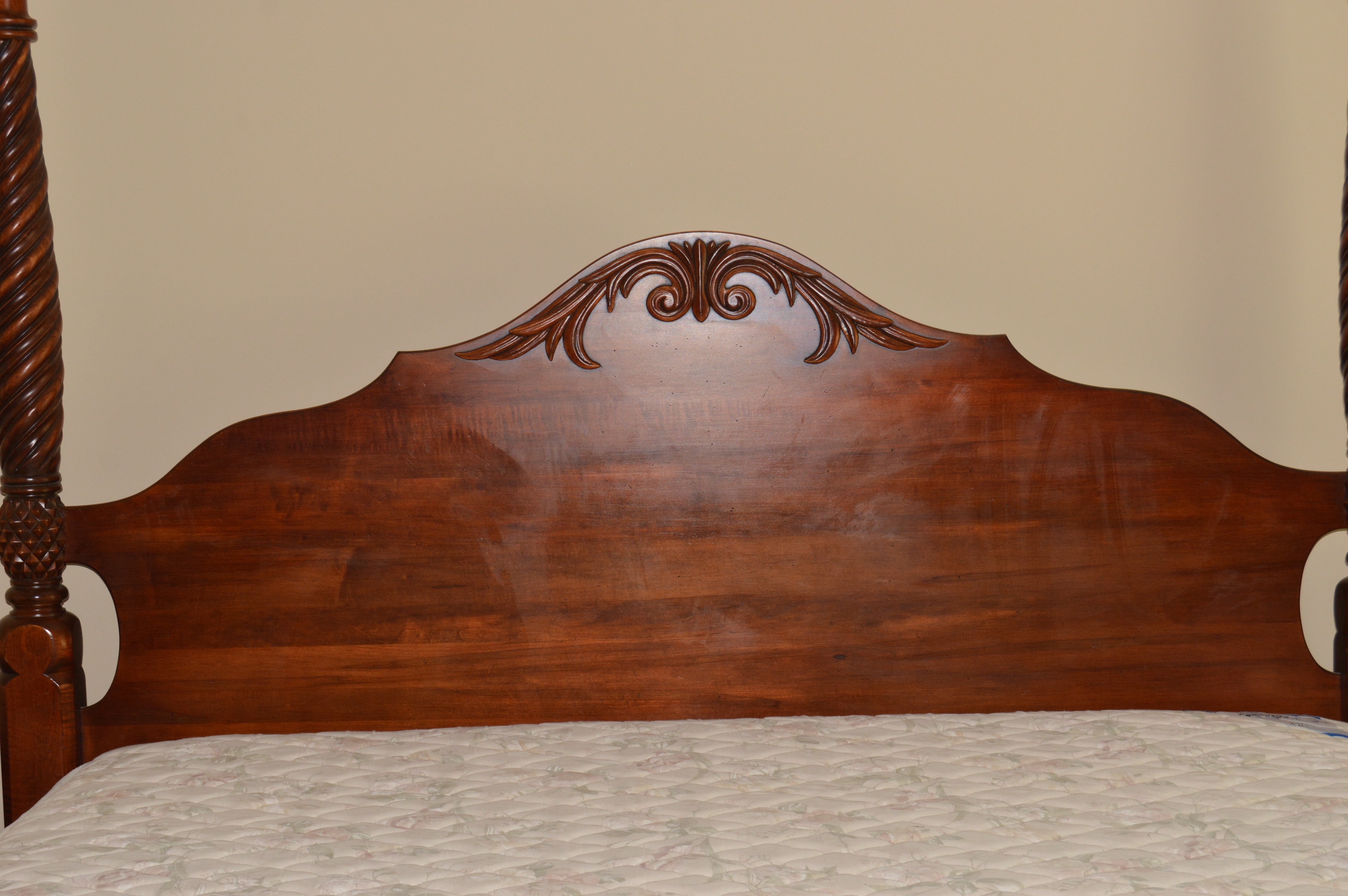 "Montego" King Size Canopy Bed Frame and Mattress by Ethan Allen