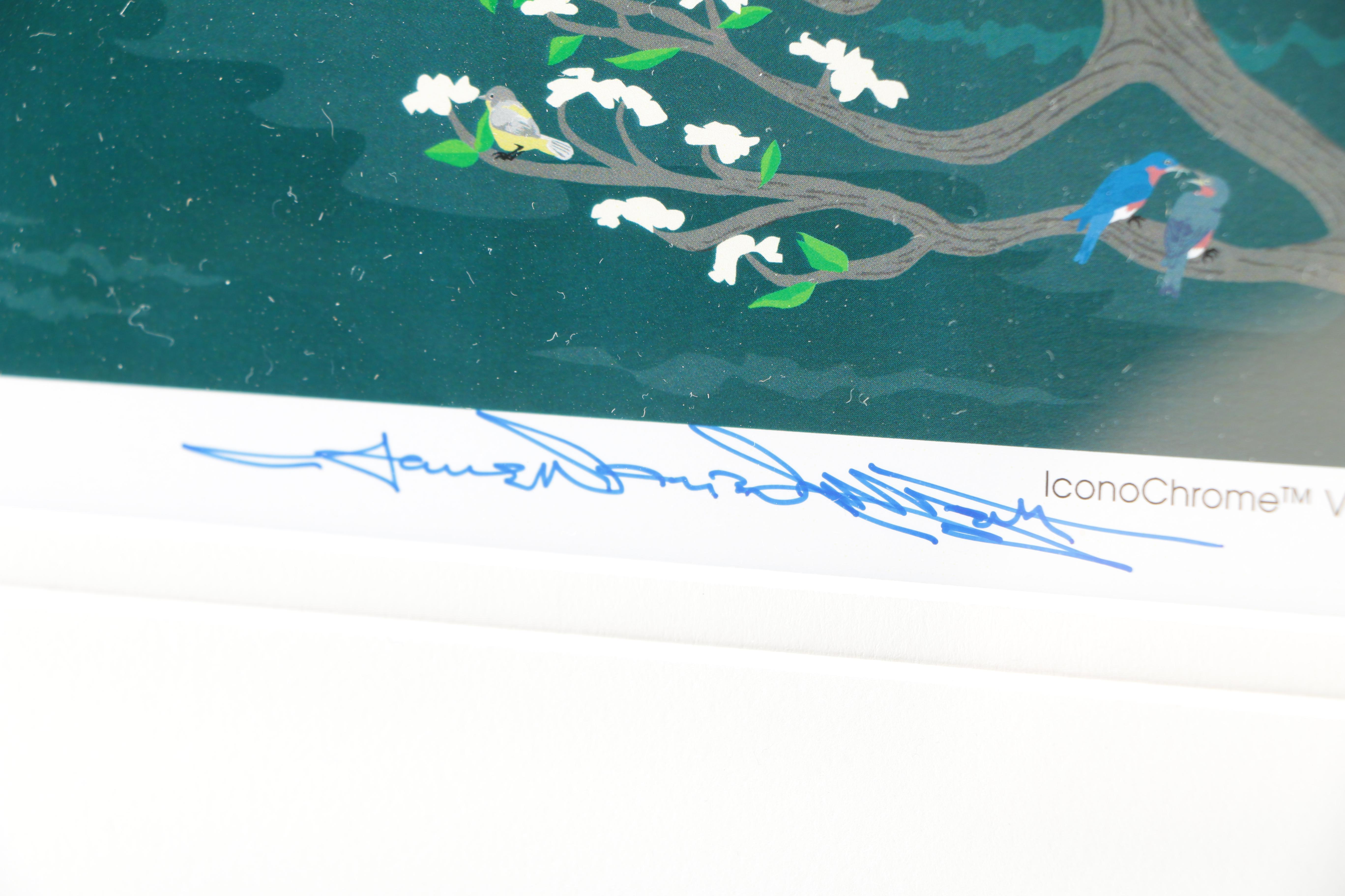 Jane Davis Doggett Offset Lithograph "Falling Turtle, Spring at Radnor Lake"