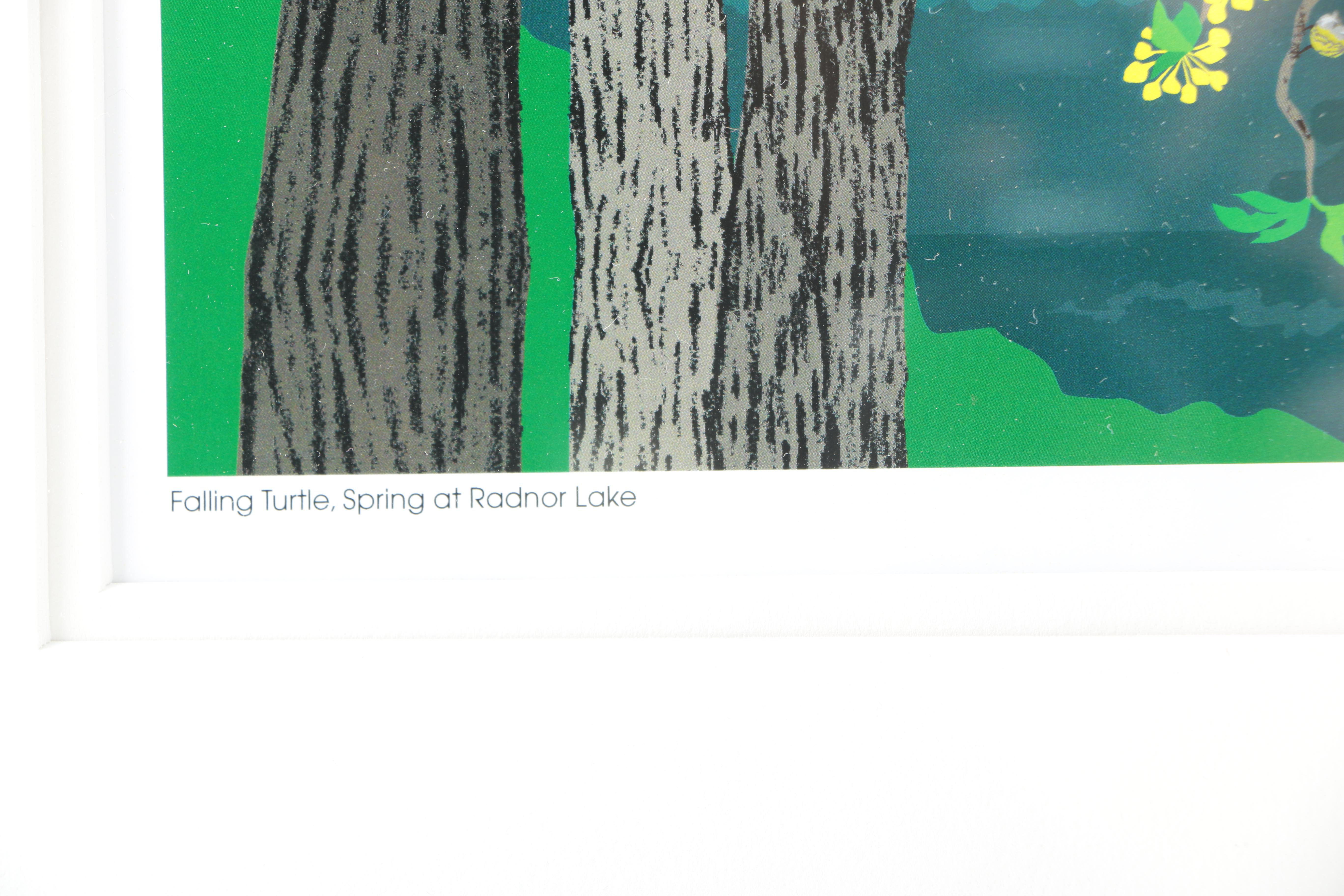 Jane Davis Doggett Offset Lithograph "Falling Turtle, Spring at Radnor Lake"