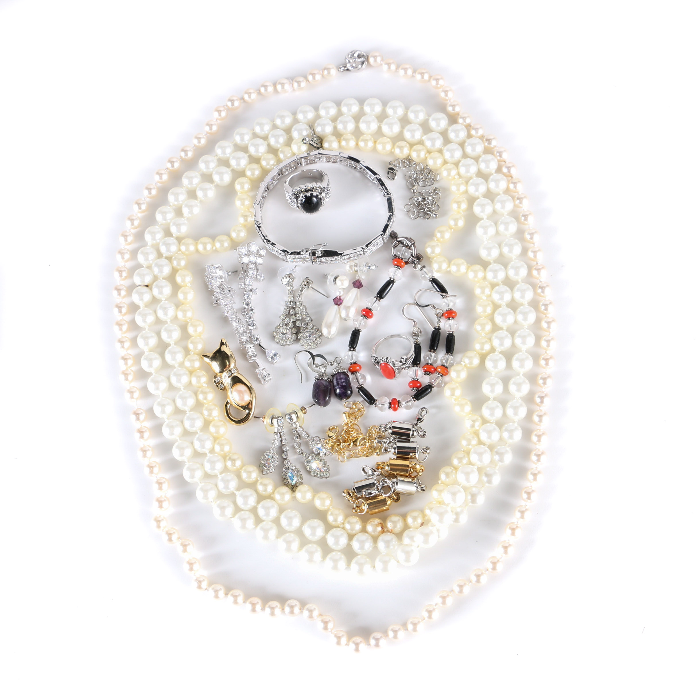 Fashion Jewelry Assortment Including Amethyst Earrings