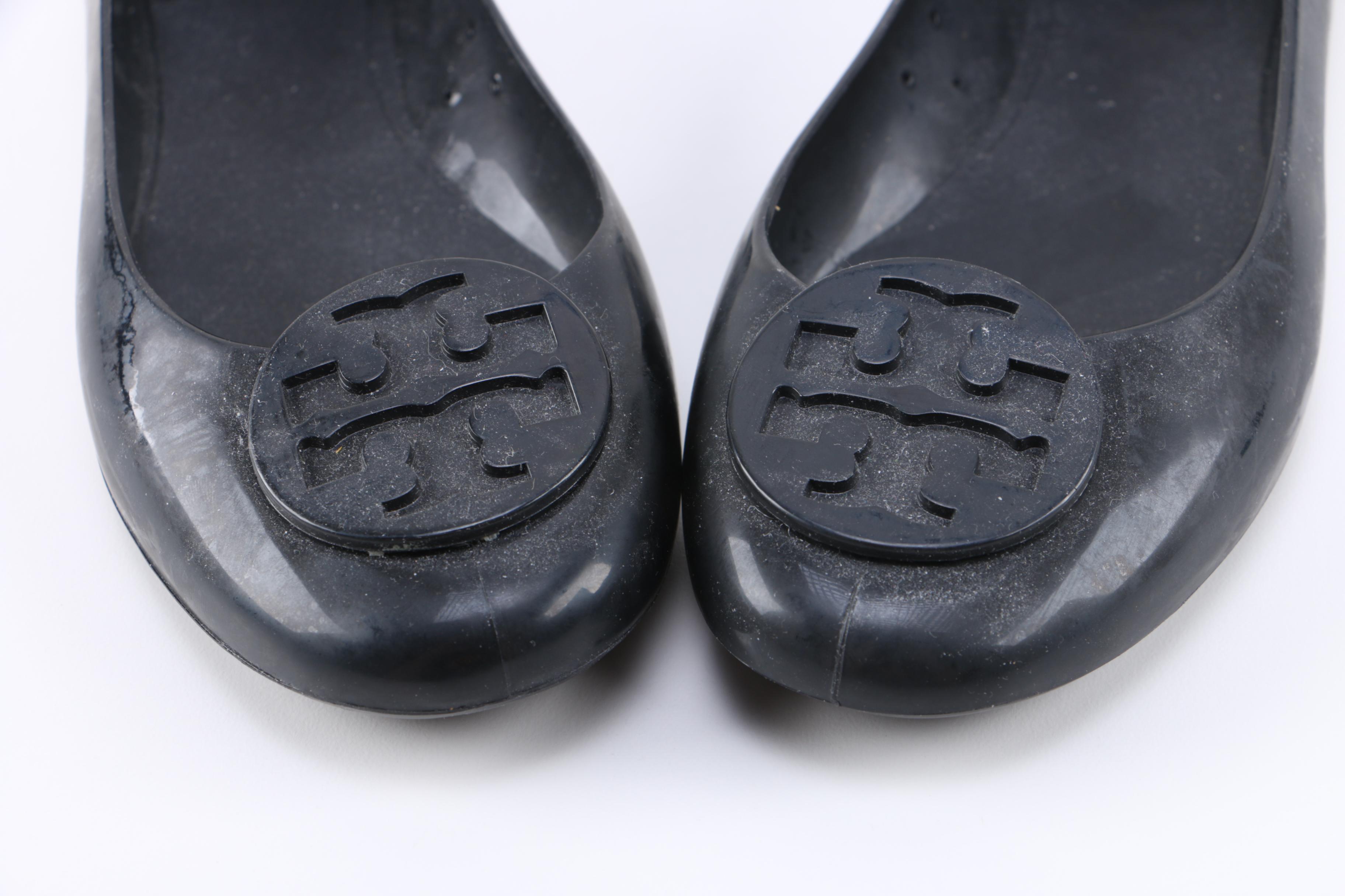 Tory Burch Black Jelly Flats