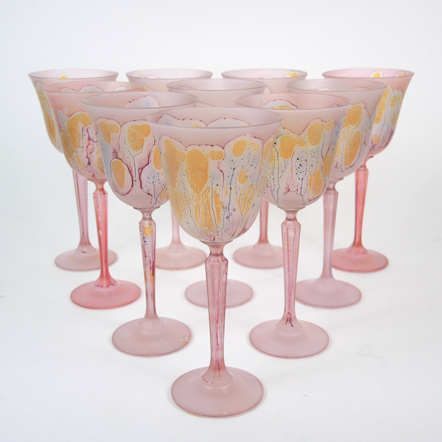 Hand Painted Jerusalem Glass Goblets By Ilanit