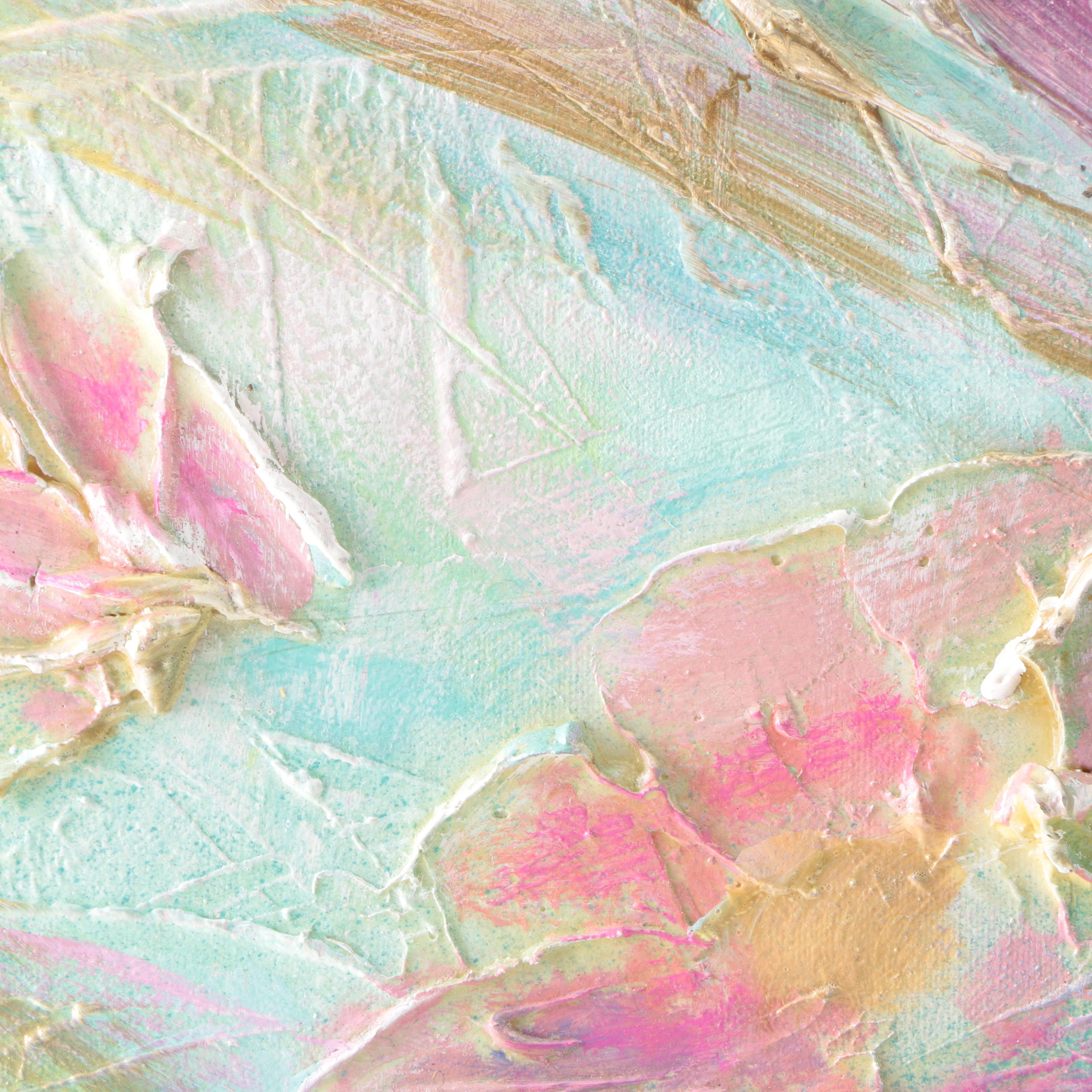 Lynne Heffner-Ferrante Textured Oil Painting of Flowers