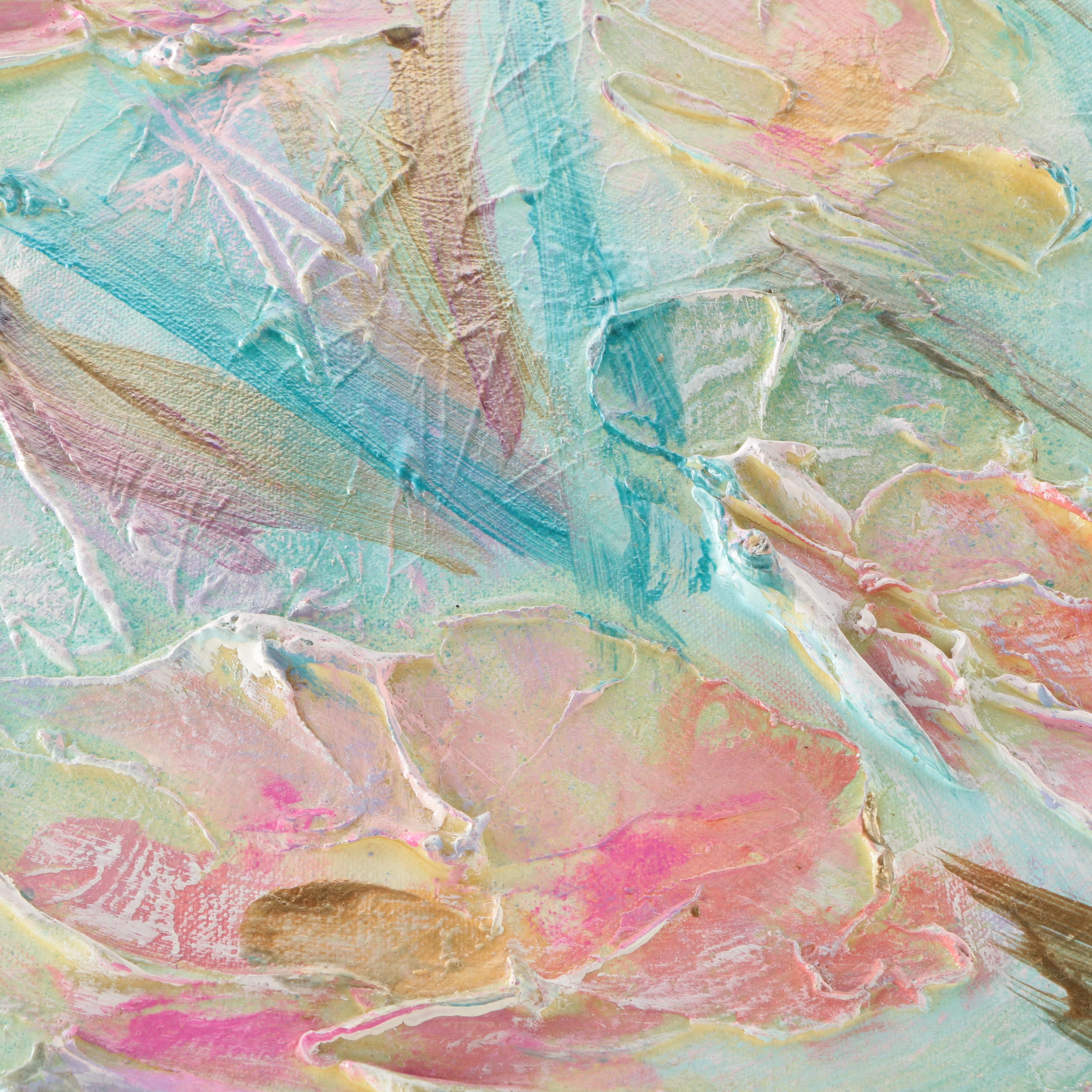 Lynne Heffner-Ferrante Textured Oil Painting of Flowers