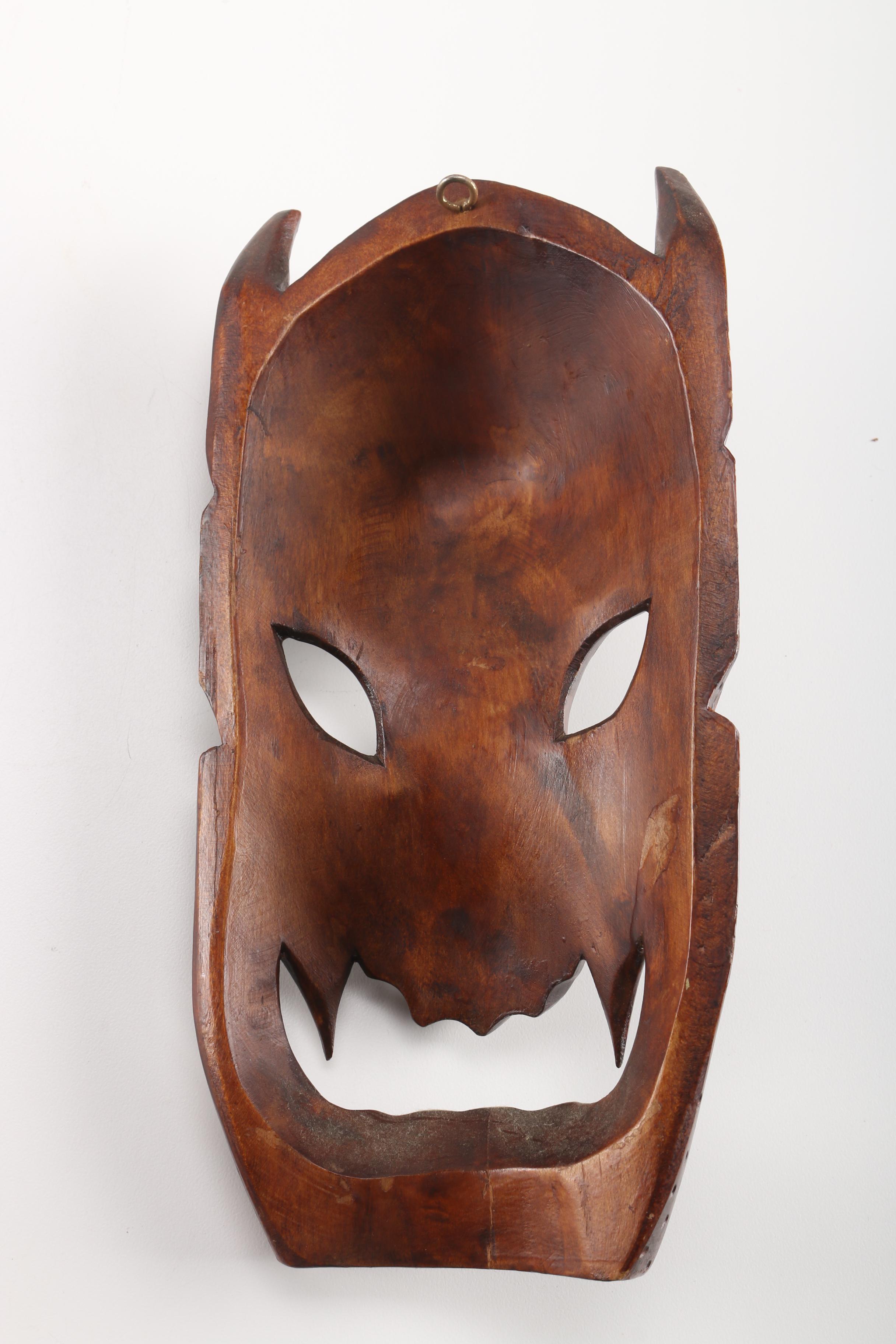 Filipino Igorot and Ifugao Bakunawa Carved Wood Masks