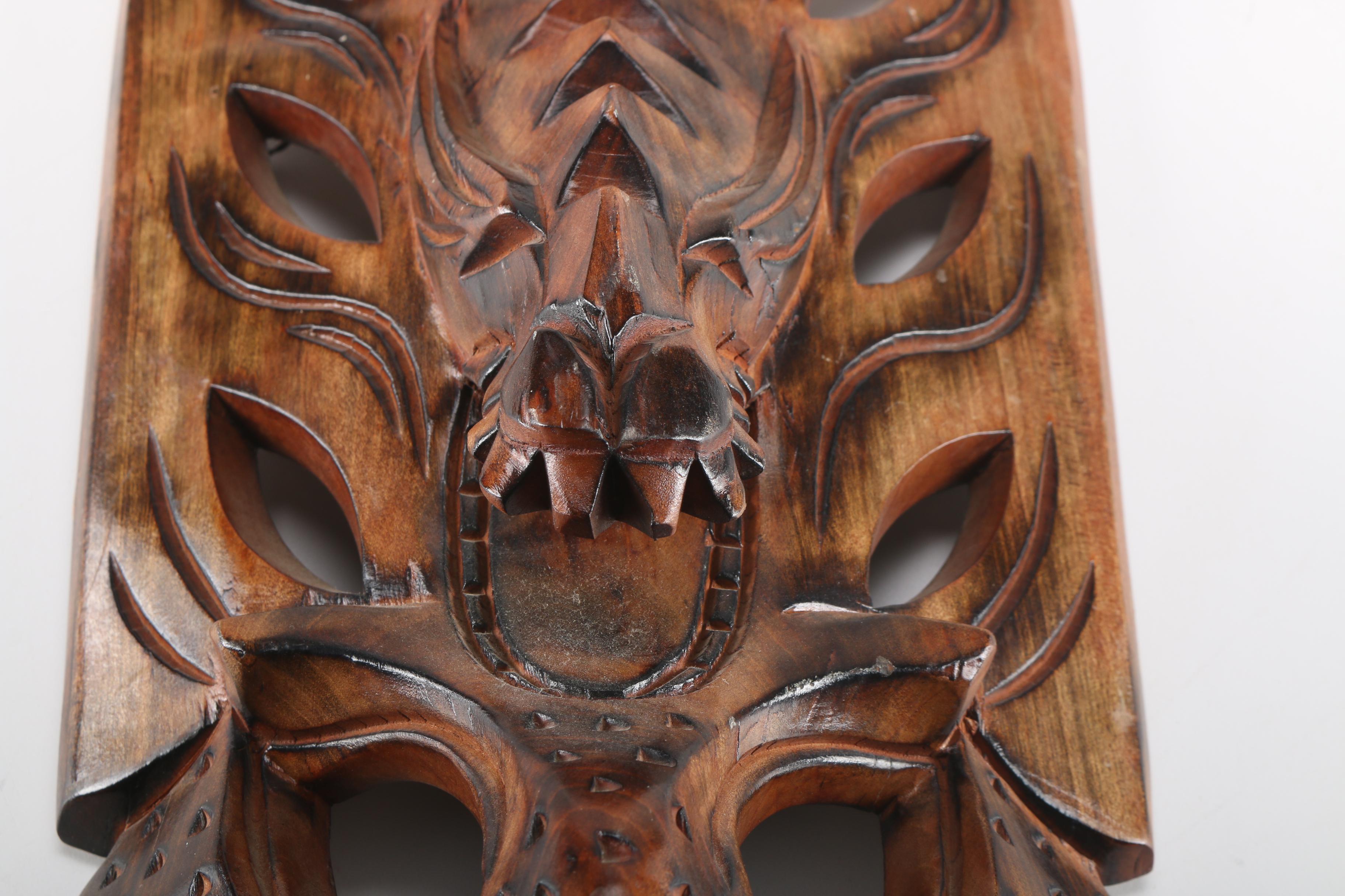 Filipino Igorot and Ifugao Bakunawa Carved Wood Masks