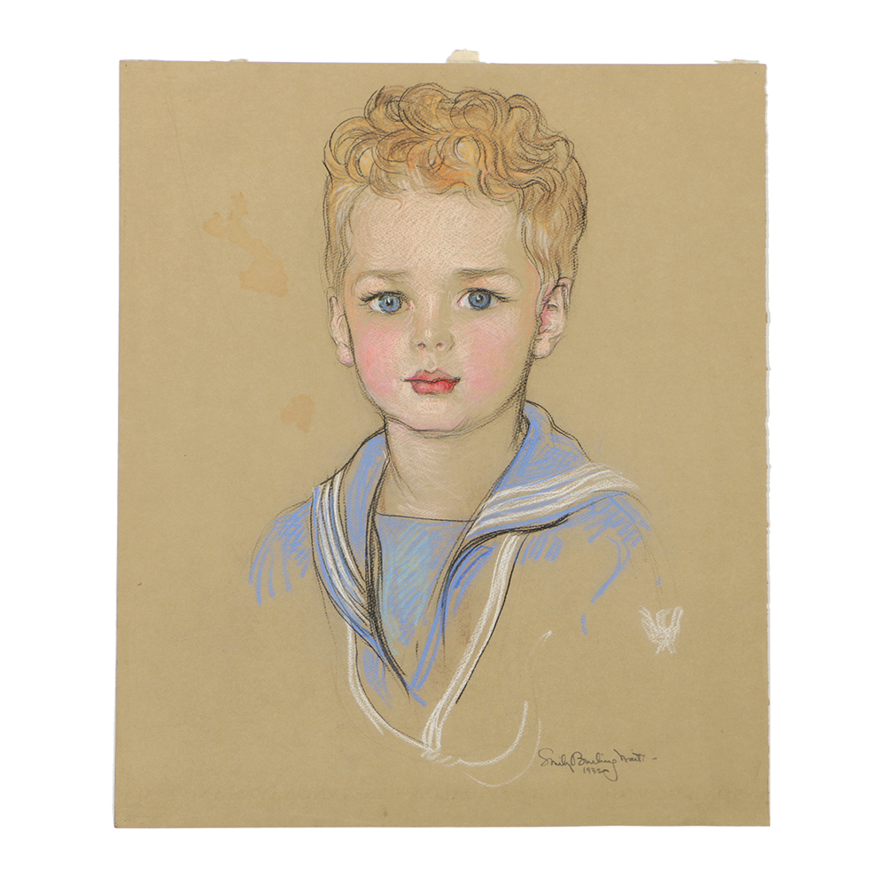 Emily B. Waite Pastel on Paper Drawing Portrait of a Boy