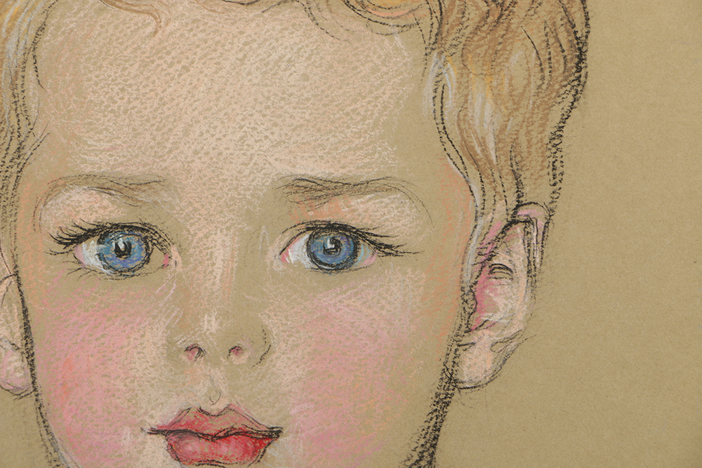 Emily B. Waite Pastel on Paper Drawing Portrait of a Boy