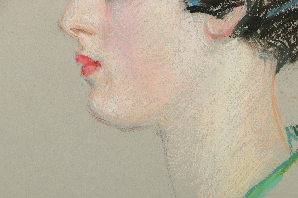 Emily B. Waite Pastel on Paper Drawing Portrait of a Woman