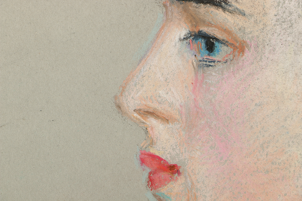 Emily B. Waite Pastel on Paper Drawing Portrait of a Woman