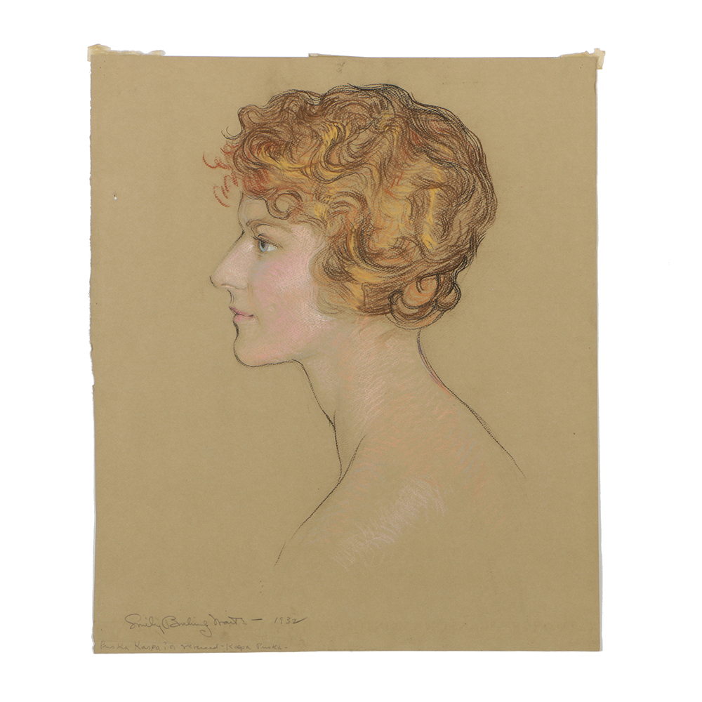 Emily B. Waite Pastel Drawing on Paper Portrait of a Woman