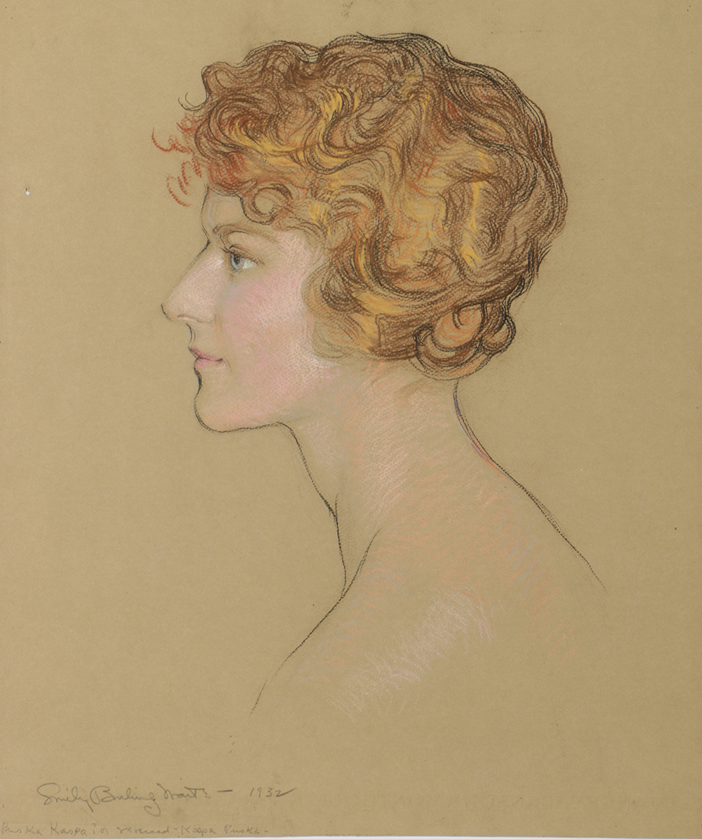 Emily B. Waite Pastel Drawing on Paper Portrait of a Woman