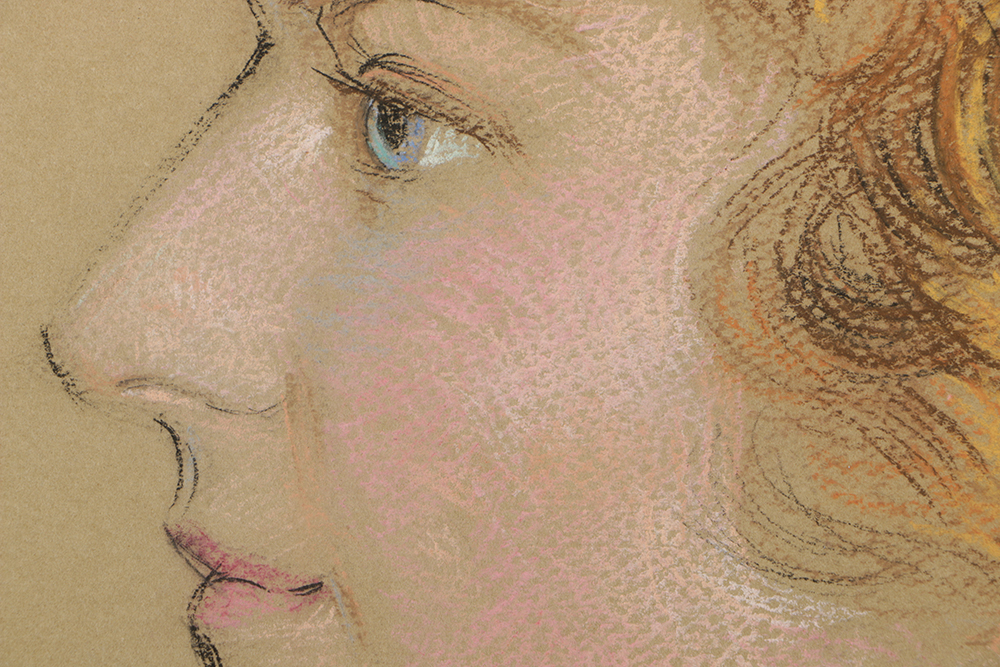 Emily B. Waite Pastel Drawing on Paper Portrait of a Woman