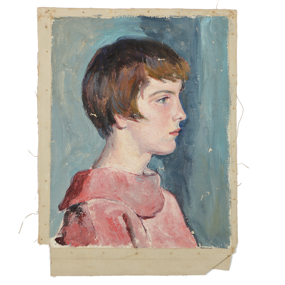 Emily B. Waite Oil Painting on Unstretched Canvas Portrait of a Woman