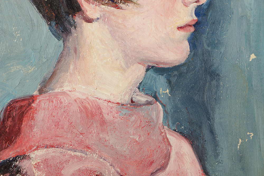 Emily B. Waite Oil Painting on Unstretched Canvas Portrait of a Woman