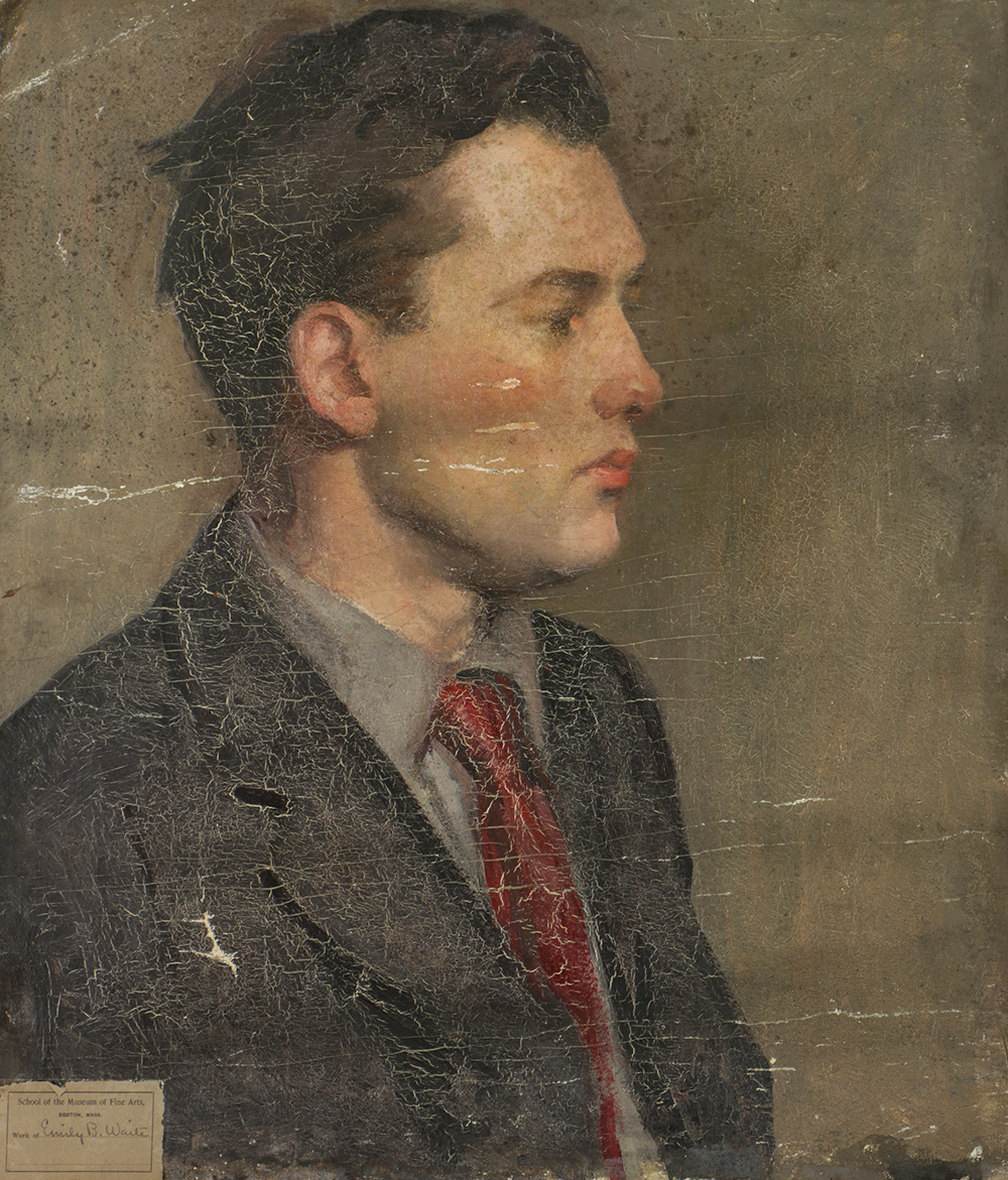 Emily B. Waite Oil Painting on Unstretched Canvas Portrait of A Man