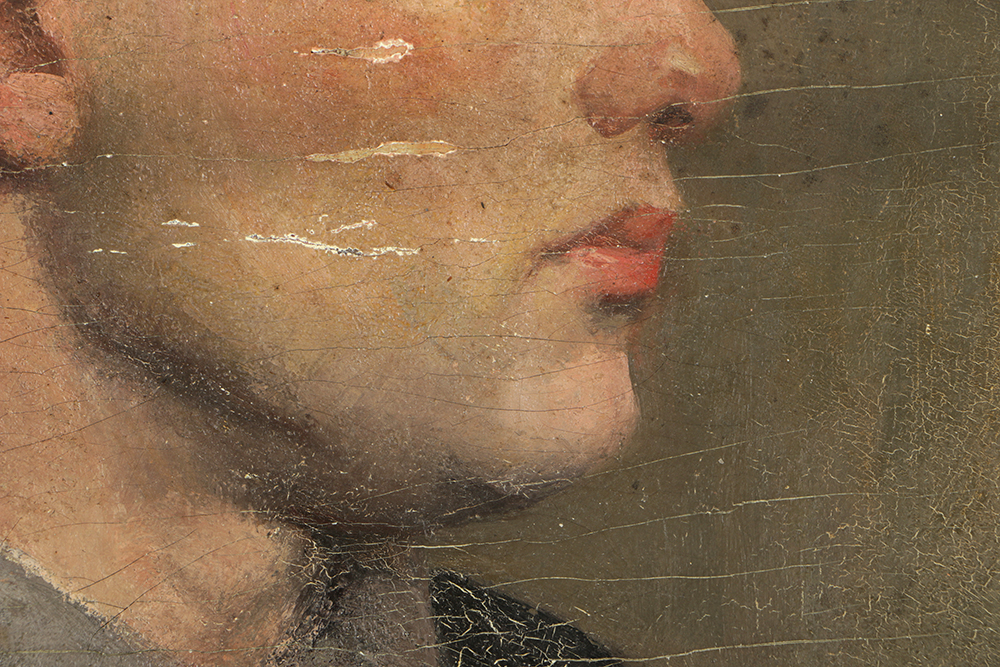 Emily B. Waite Oil Painting on Unstretched Canvas Portrait of A Man