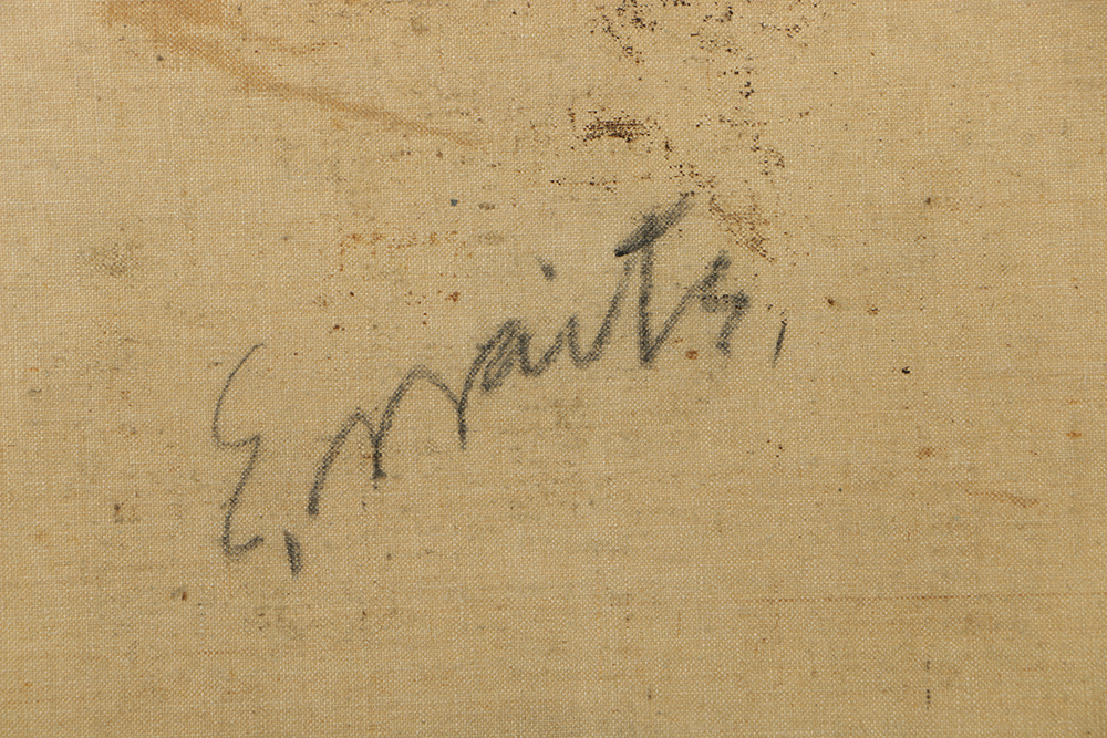 Emily B. Waite Oil Painting on Unstretched Canvas Portrait of A Man