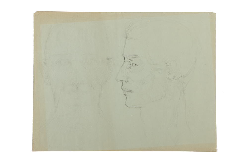 Emily Waite Double Sided Colored Charcoal Drawing Anatomical Study