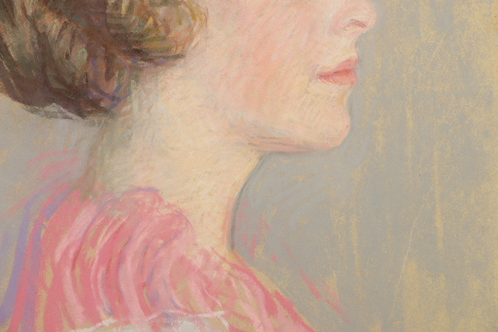 Emily B. Waite Chalk Pastel Portrait on Paper of Woman