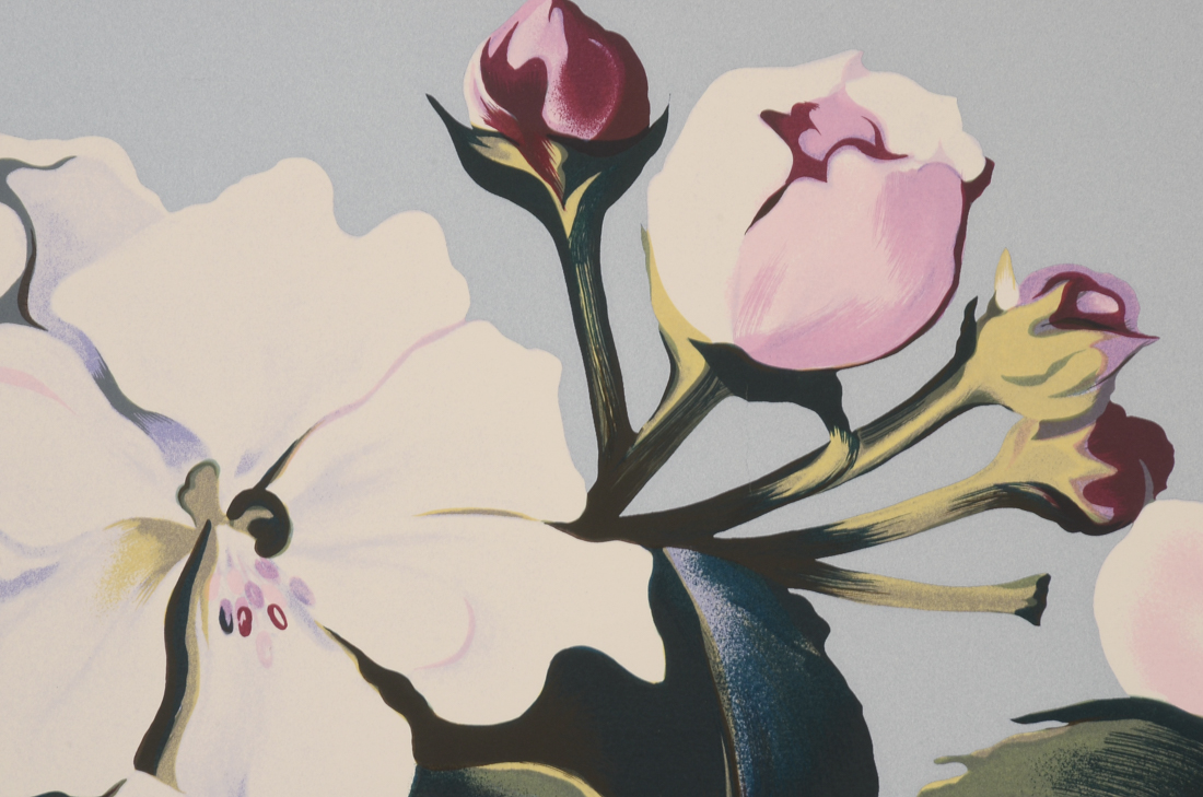 Lowell Nesbitt 1980 Signed Limited Edition Serigraph "Apple Blossom"