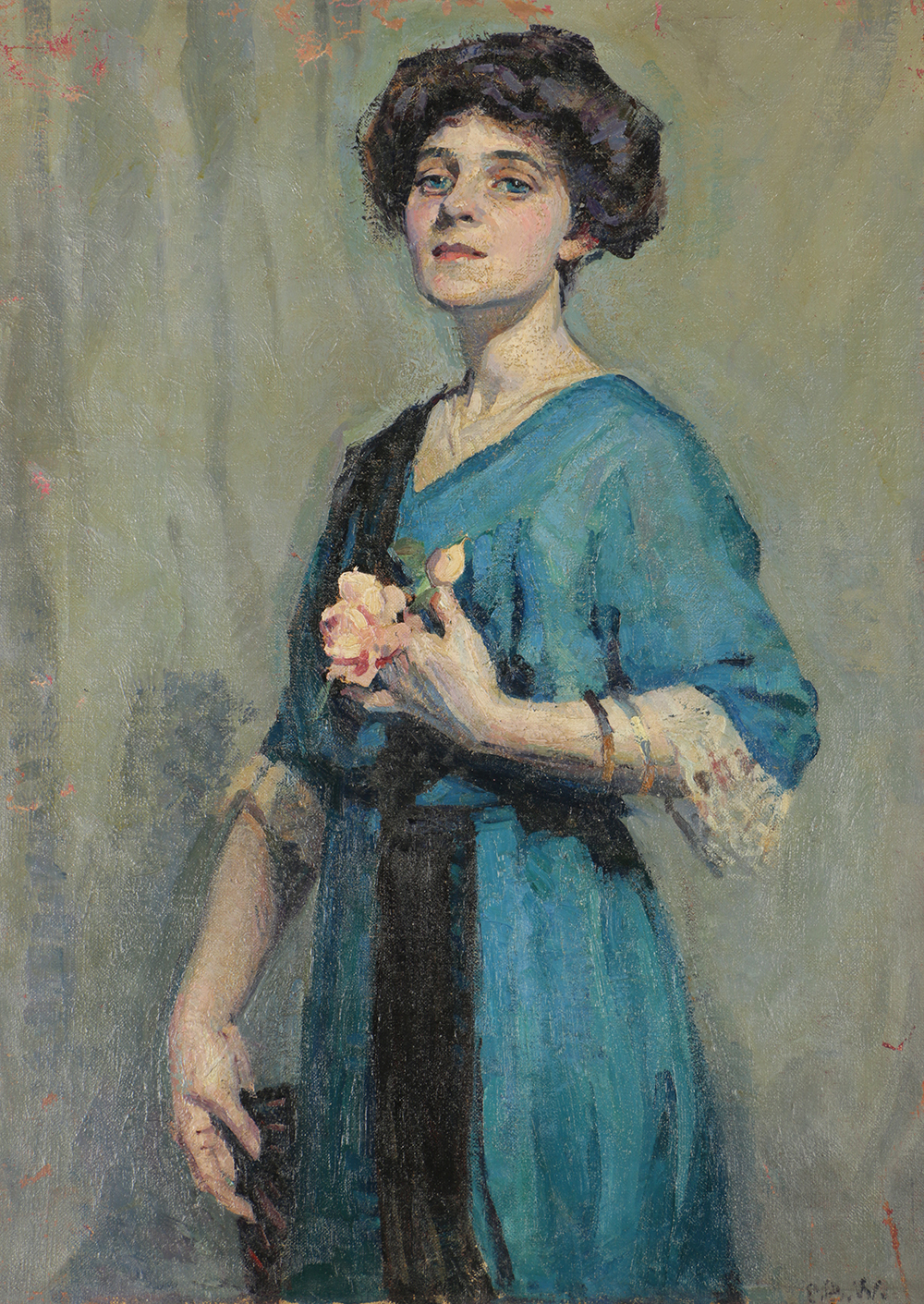 Emily B. Wait Oil on Canvas Portrait of Woman