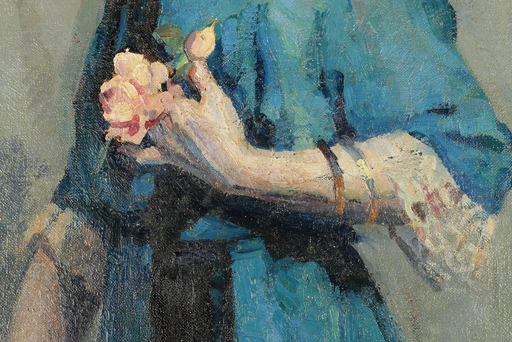 Emily B. Wait Oil on Canvas Portrait of Woman