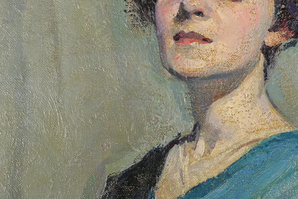 Emily B. Wait Oil on Canvas Portrait of Woman