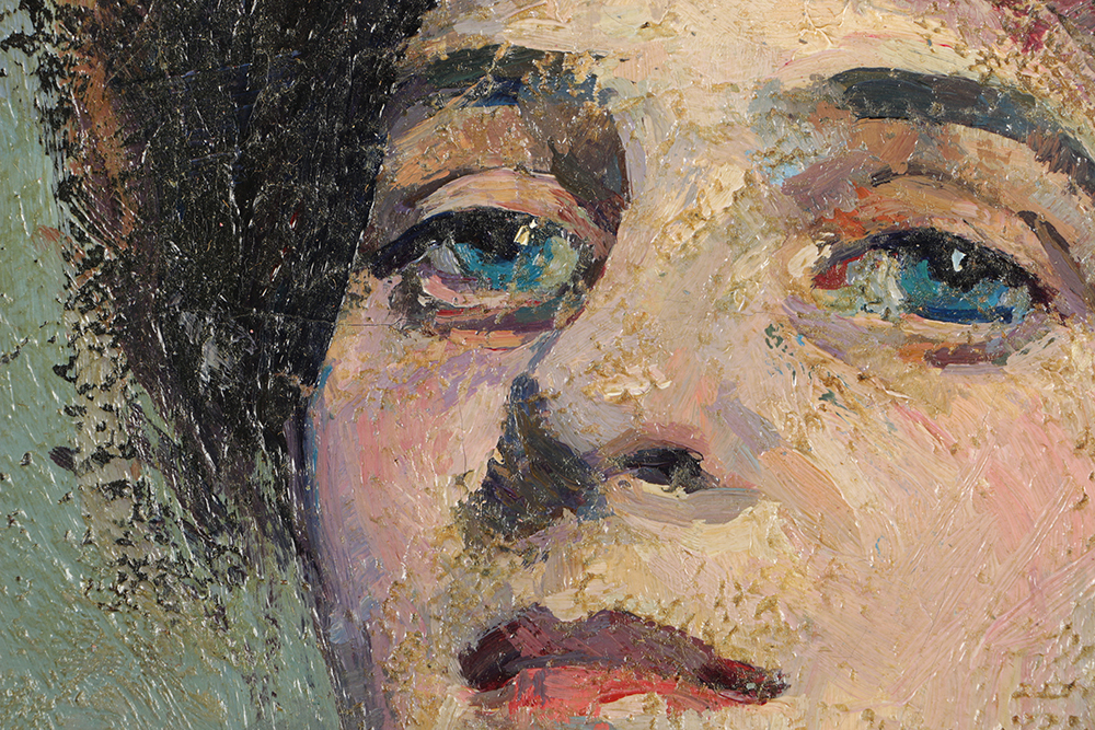 Emily B. Wait Oil on Canvas Portrait of Woman