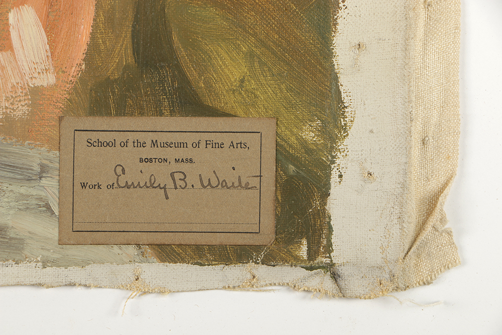 Emily B. Waite Oil on Canvas Portrait of Nude Man