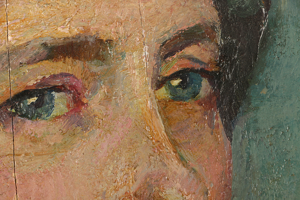 Emily B. Waite Oil Painting on Wood Panel Portrait of a Woman