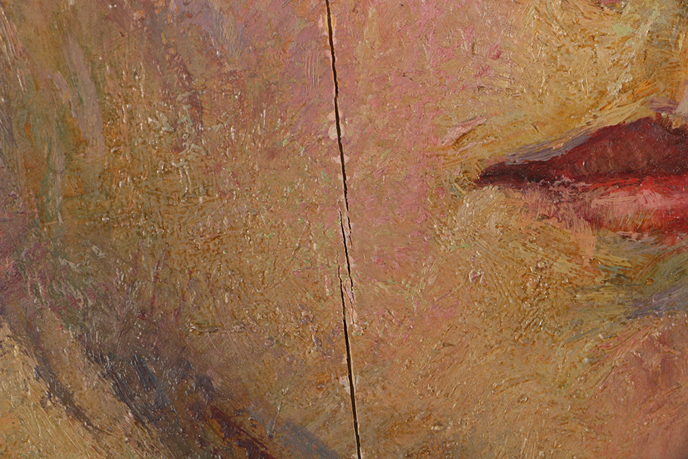 Emily B. Waite Oil Painting on Wood Panel Portrait of a Woman