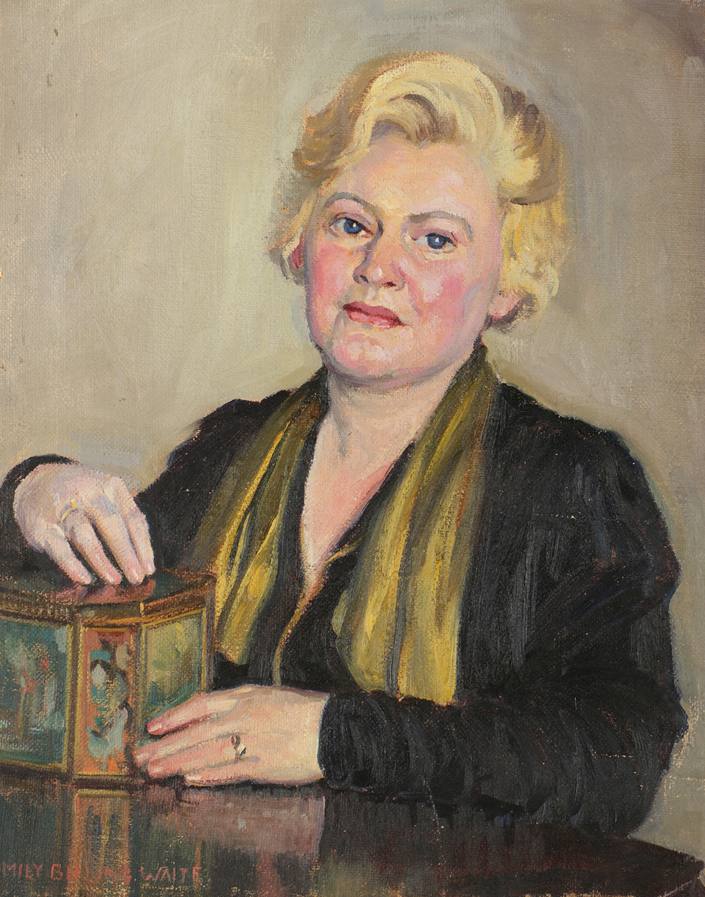 Emily B. Waite Oil on Canvas Portrait of Woman