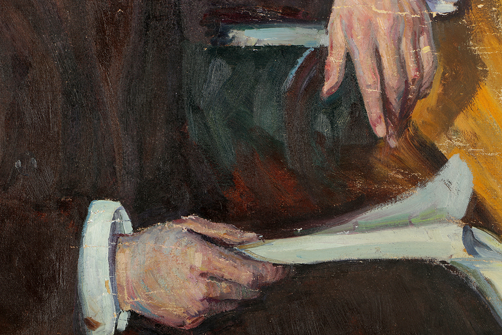 Emily B. Waite Oil on Canvas Portrait of Man