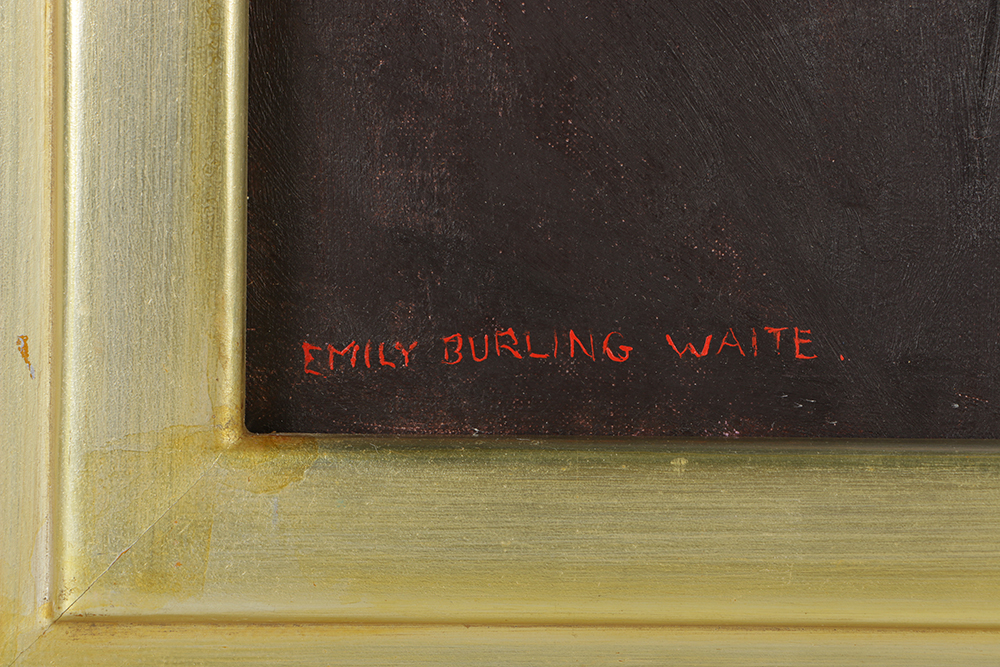 Emily B. Waite Oil on Canvas "Portrait of Mrs. H. Ladd Plumley"