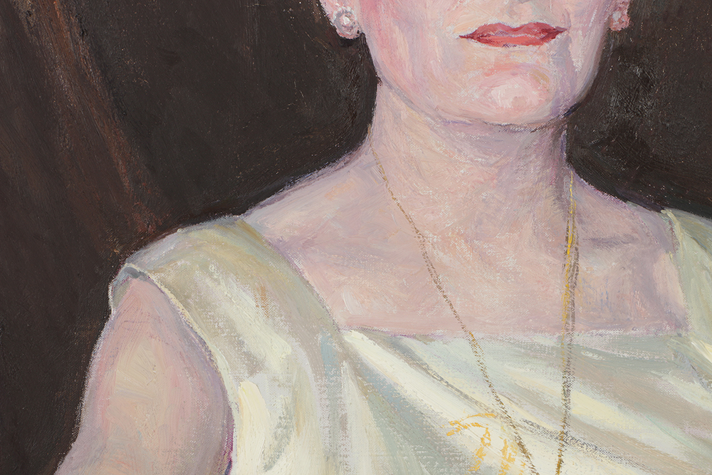 Emily B. Waite Oil on Canvas "Portrait of Mrs. H. Ladd Plumley"