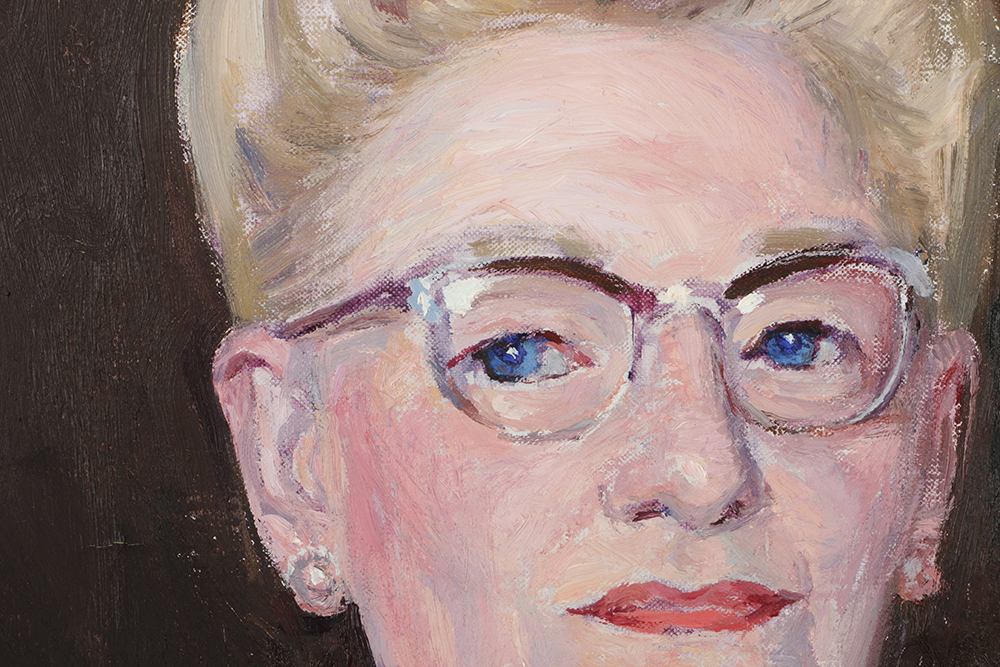 Emily B. Waite Oil on Canvas "Portrait of Mrs. H. Ladd Plumley"