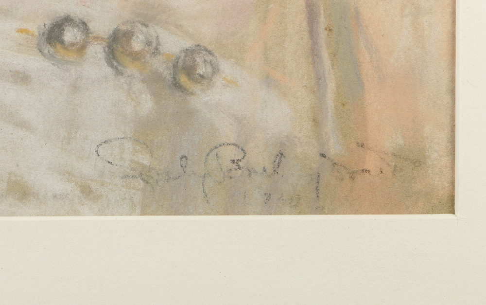 Emily B. Waite Pastel Drawing on Paper Portrait of Woman with Pearls